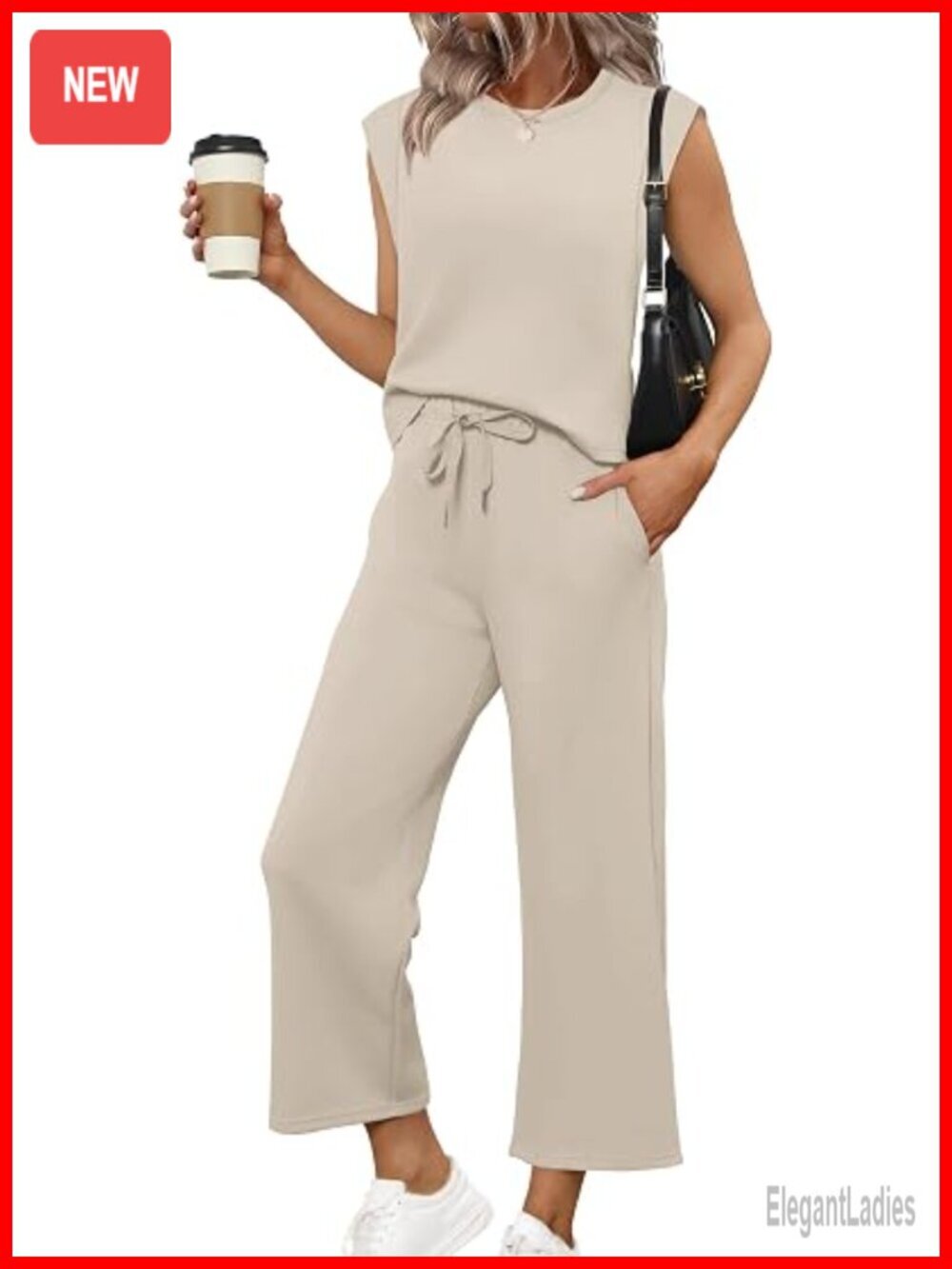Two Piece Set Women Casual Travel Vacation Summer Wide Leg Crop Pants Lounge Set